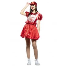 Rode Chupa Chups jurkkostuum voor vrouwen - Thema: Humoristisch - Rood - Maat M/L (40)