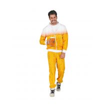 Volwassenen bier trainingspak vermomming - Thema: Beier + Tiroler - Grijs, Wit - Maat XXL