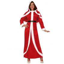 Vermomming Kerstvrouw lange jurk - Thema: Kerstvrouw - Rood - Maat L (40)
