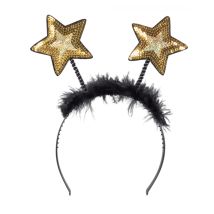 Hoofdband gouden sterren volwassene - Thema: Carnaval accessoire - Goud - Maat Uniek Formaat