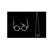 Ketting Toverbril - Thema: Carnaval accessoire - Zilver / Grijs - Maat Uniek Formaat