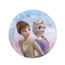 8 Elsa Frozen papieren bordjes 20 cm - Thema: Sfeer decoratie - Multicolore - Maat Uniek Formaat