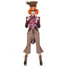 Luxe kostuum gestoorde hoedenmaker voor vrouwen - Thema: Circus/ Clowns - Multicolore - Maat M (38)