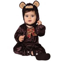 Kostuum teddybeer Baby - Thema: Baby - Zwart - Maat 6-12 maanden (74 cm)