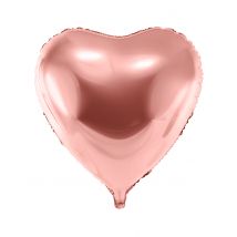 Hart aluminium ballon roségoud 73 cm - Thema: Sfeer decoratie - Roze - Maat Uniek Formaat