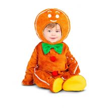 Peperkoekmannetje kostuum voor baby's - Thema: Baby - Grijs, Wit - Maat 1-2 jaar
