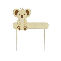 Personaliseerbare houten koala cake topper 13 x 13 cm, taartdecoratie - Thema: Jungle