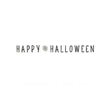 Slinger Happy Halloween spinnenweb 180 cm - Thema: Spinnen + pompoenen - Zwart