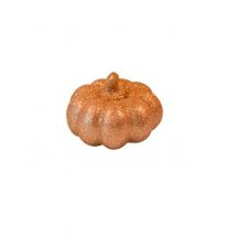 Kleine oranje pompoen met glitter 6,5 cm - Thema: Spinnen + pompoenen - Oranje