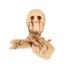 Lichtgevend mummiehoofd 50 cm - Thema: Zombie + mummie - Bruin