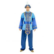 Sultan oosterse goochelaar vermomming blauw volwassene - Thema: Kerststalletje - Grijs, Wit - Maat M/L (50)