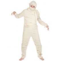 Witte mummiekostuum voor volwassenen - Thema: Halloween - Grijs, Wit - Maat S