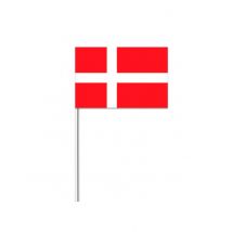 Papieren vlag Denemarken 14 x 21 cm - Thema: Nationaliteit en Supporters - Grijs, Wit