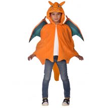 Cape Charizard Pokemon voor kinderen - Thema: Dieren - Oranje - Maat 128/152 (8-12 jaar)