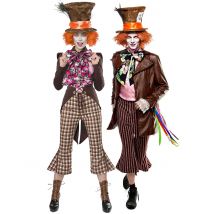 Duo premium kostuum gekke hoedenmakers voor volwassenen - Thema: Sprookjes - Multicolore - Maat Uniek Formaat