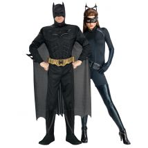 Batman en Catwoman paar kostuum - Thema: Bekende personages - Zwart - Maat Uniek Formaat
