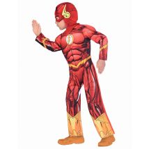 Deluxe Flash kostuum voor kinderen - Thema: Bekende personages - Rood - Maat 128 (6-8 jaar)