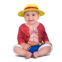 One Piece Luffy kostuum voor baby's - Thema: Cosplay - Rood - Maat 1-2 jaar