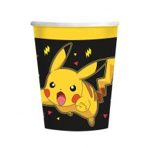 8 Pokémon Pikachu papieren bekertjes - Thema: Bekende personages - Geel
