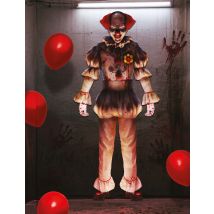 Clown wanddecoratie 180 cm - Thema: Magie en Horror - Rood
