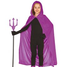 Paarse fluwelen cape voor kinderen - Thema: Magie en Horror - Paars - Maat Uniek Formaat