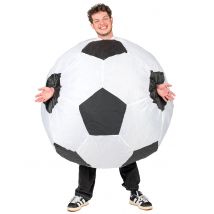 Opblaasbaar voetbalkostuum voor volwassenen - Thema: Opblaasbaar - Zwart - Maat Uniek Formaat