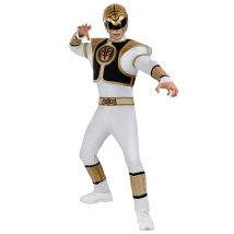 Power Ranger kostuum voor volwassenen wit - Thema: Bioscoop en TV programma's - Grijs, Wit - Maat XL