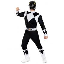 Power Ranger kostuum voor volwassenen zwart - Thema: Bioscoop en TV programma's - Zwart - Maat Medium