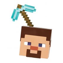 Minecraft Steve en houweel set voor kinderen - Thema: Bioscoop en TV programma's - Blauw - Maat Uniek Formaat
