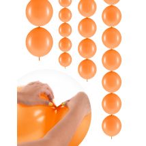 20 Oranje koppelbare ballonnen 28 cm - Thema: Circus/ Clowns - Oranje