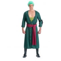 One Piece Zoro-kostuum voor volwassenen - Thema: Comics, Cartoons - Groen - Maat L