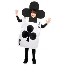 Klaverenaas Kostuum voor Kinderen - Thema: Comics, Cartoons - Zwart - Maat One Size