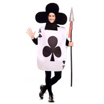 Klaverenaas Kostuum volwassenen - Thema: Comics, Cartoons - Zwart - Maat One size