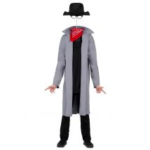 Invisible Man Volwassenkostuum - Thema: Humoristisch - Zilver / Grijs - Maat Uniek Formaat