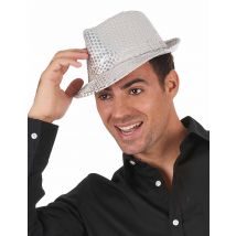 Czapka Borsalino srebrna cekinowa dla dorosłych