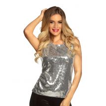 Top damski ze srebrnymi cekinami