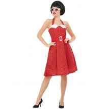 Czerwony kostium rockabilly lat 50 dla kobiet
