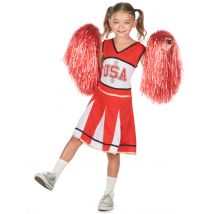 Czerwony kostium cheerleaderki USA dla dziewczynki