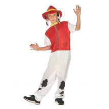 Czerwony kostium psa strażaka dla dzieci