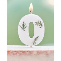 Świeczka cyfra naturalne liście na urodziny