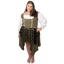Kostium korsarza pirata w kolorze zielonym plus size dla kobiet