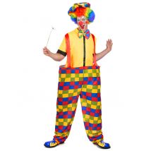 Déguisement clown à carreaux colorés pour Homme - Couleur Multicolore - Taille Taille Unique (42)