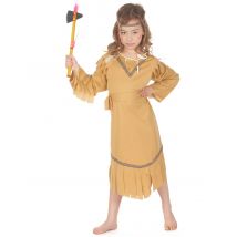 Déguisement indienne pour Fille - Couleur Marron - Taille L 10-12 ans (130-140 cm)