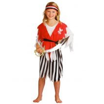 Déguisement pirate pour Fille - Couleur Rouge - Taille L 10-12 ans (130-140 cm)