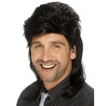 Perruque mullet noire pour Homme - Couleur Noir