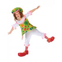 Déguisement clown à pois colorés pour Fille - Taille L 10-12 ans (130-140 cm)