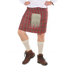 Kilt écossais avec fourrure pour Adulte - Couleur Rouge