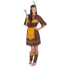Déguisement indienne ceintrée pour Femme - Couleur Orange - Taille M / L