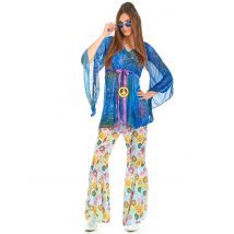 Déguisement flower power hippie pour Femme - Couleur Multicolore - Taille M / L