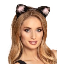 Oreilles de chat noires et roses
